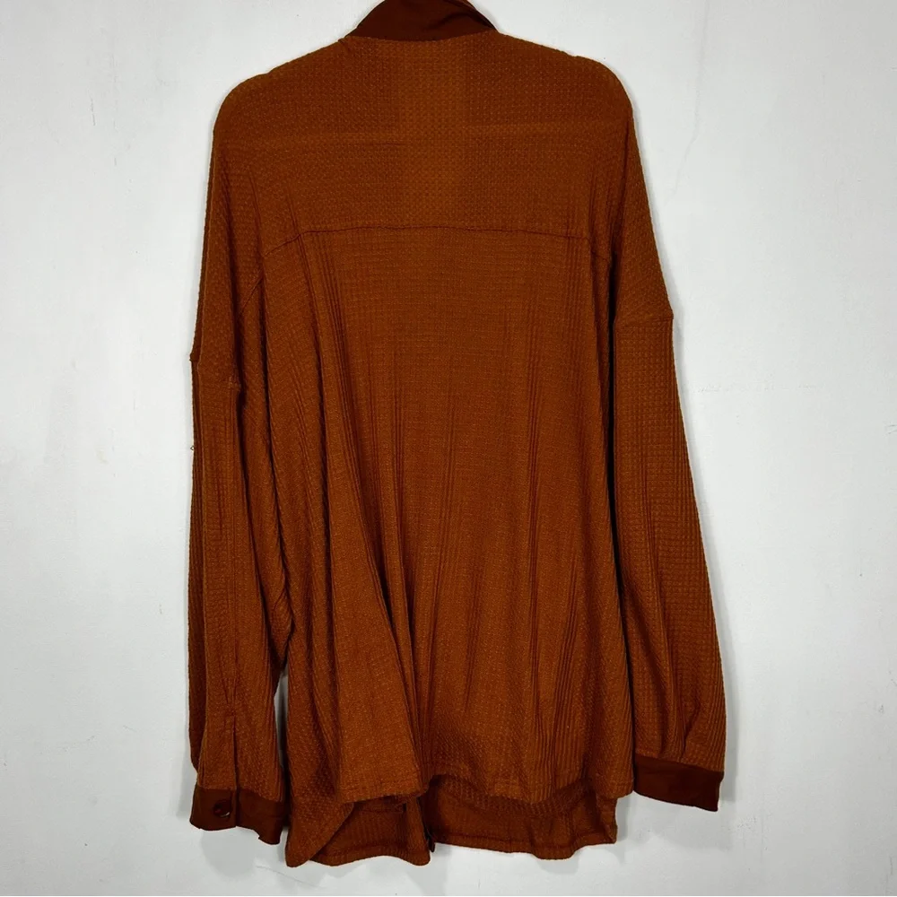 Haptics NWT Burnt Orange Waffle Knit Shacket H19 - Picture 6 of 6